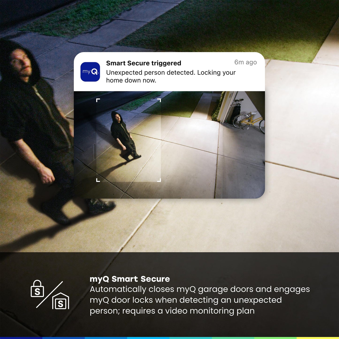myQ Outdoor Battery Camera | 2K Camera, Color Night Vision, Spotlight, Motion Alerts, Live View with Two-Way Talk, Wireless, Weather-Resistant, Outdoor, White, 4 Pack