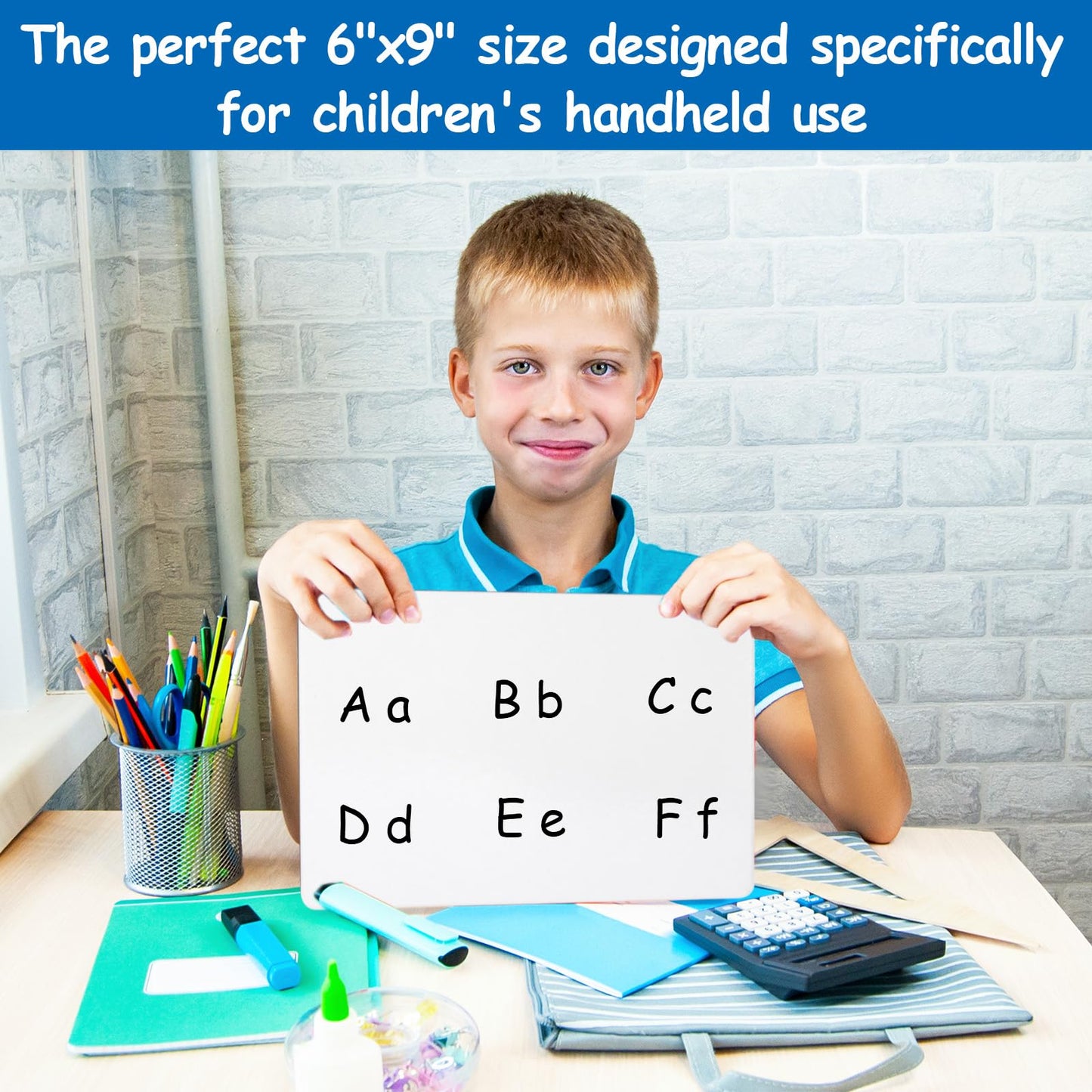 18 Pack Double Sided Dry Erase Boards 6 x 9 inch Double Sided White Boards with 18 Black Markers 6 Erasers Small White Dry Erase Boards for Students Teacher Classroom Supplies (Blank Whiteboard)