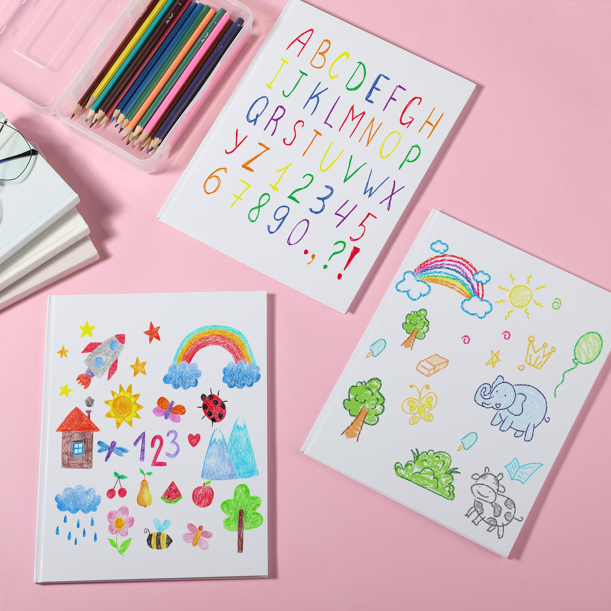 Mr. Pen- Blank Hardcover Books, 8.5 x 11 Inches, 40 Pages, 3 Pack, Blank Notebooks for Kids, Notebooks for Kids
