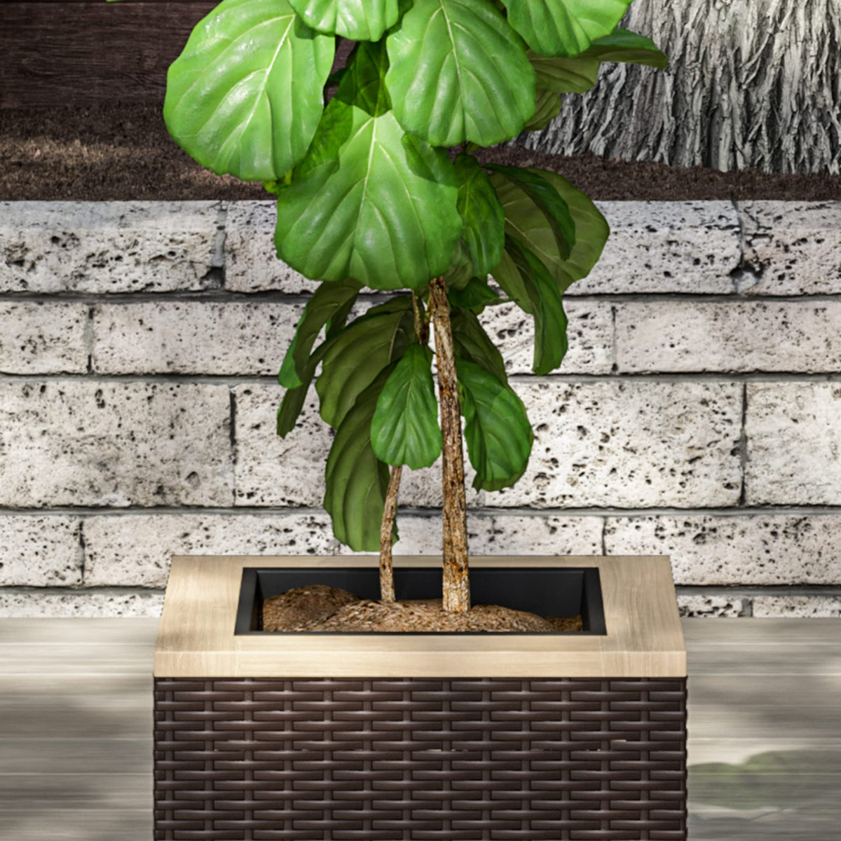 homestyles 6800-24 Palm Springs Outdoor Planter, Beige/Brown