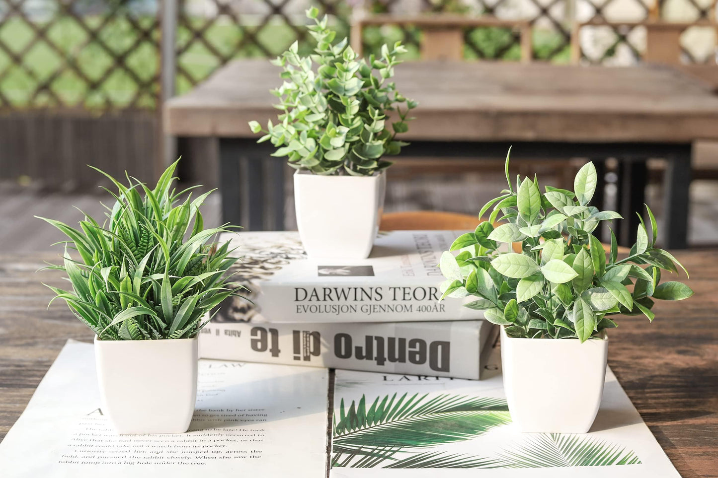 Der Rose 6 Pack Fake Plants Small Artificial Plants Faux Plants Indoor for Home Bathroom Bedroom Living Room Classroom Decor