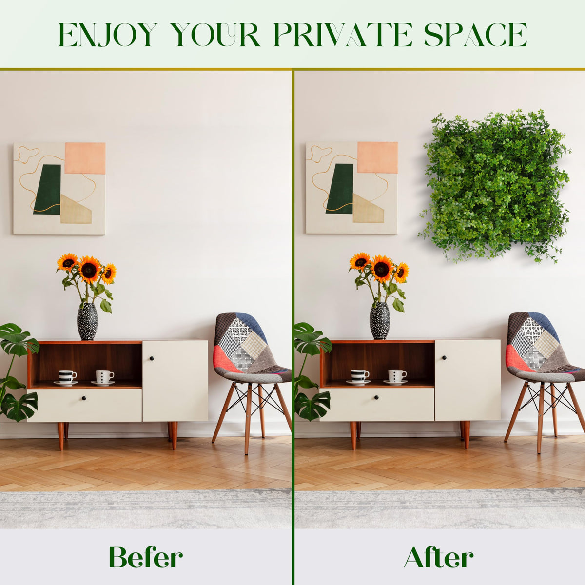 Artificial Grass Wall Panels, UV-Resistant Green Wall Panels, Privacy Fence Screen, Greenery Wall Backdrop for Indoor & Outdoor Decor, Plant Wall Green Wall Decor - 20"*20" 6 Pack