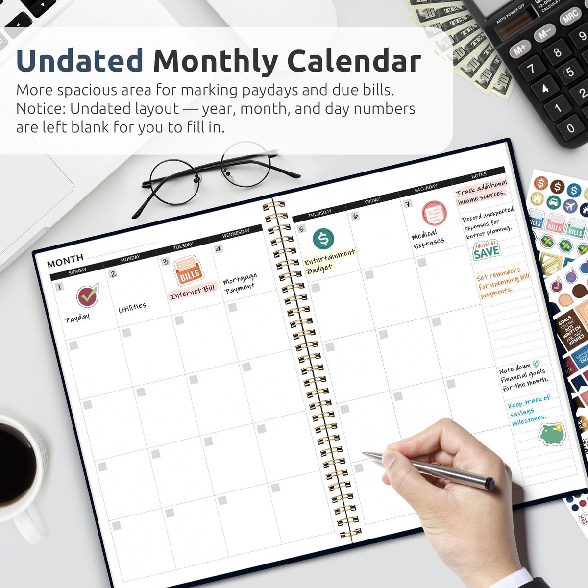 Budget Planner - Monthly Budget Book with Expense Tracker Notebook, Undated Bill Organizer & Finance Planner to Take Control of Your Money, Account Book to Manage Your Finances-Garden of Whimsy