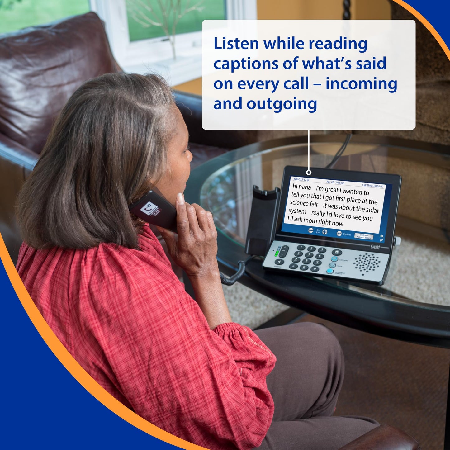 Hamilton CapTel 2400iSPNBT Captioned Telephone, Hearing Impaired Phones, Volume Control with up to 40dB Amplification Gain, Large Touch Screen Display, Wi-Fi Capable, Answering Machine & Speakerphone