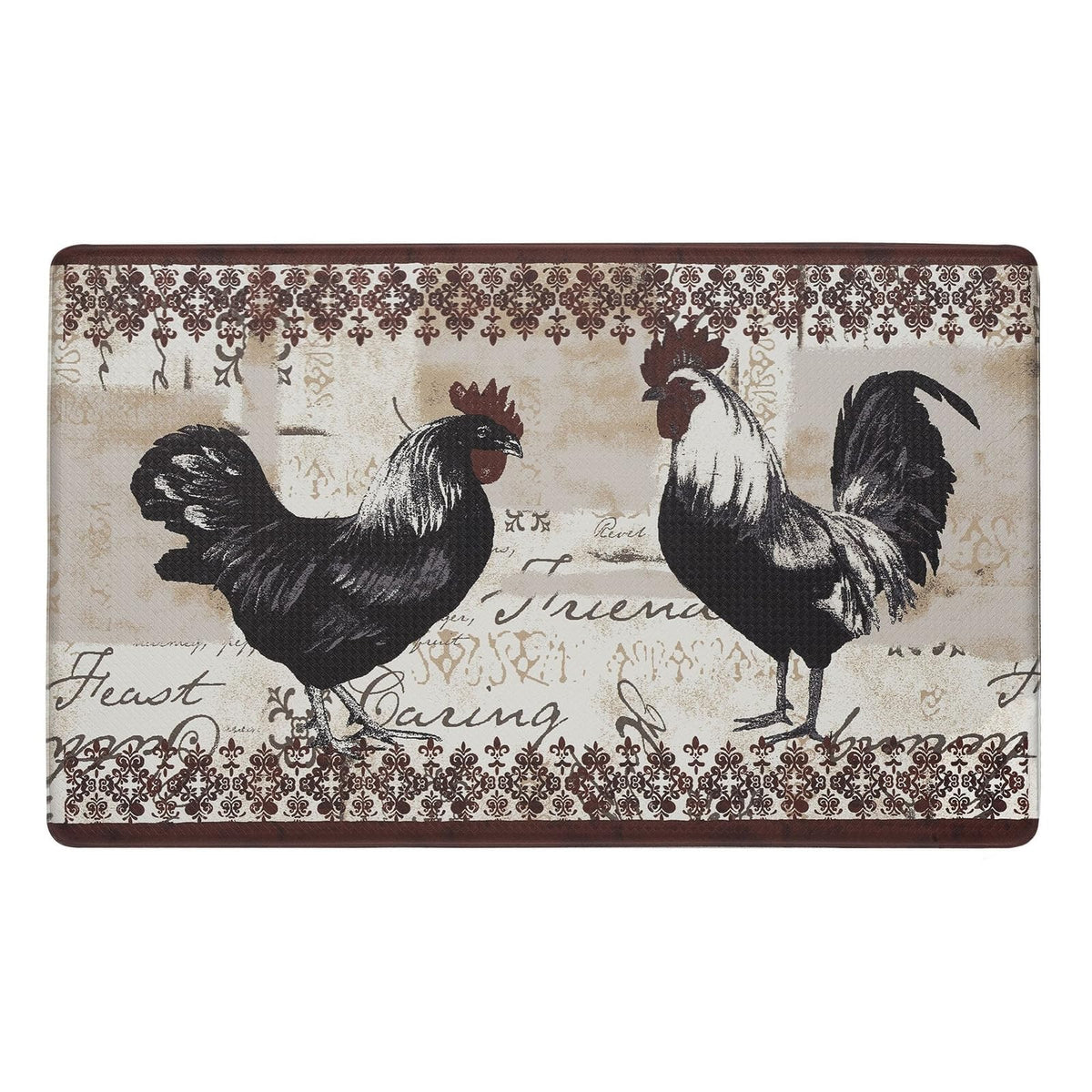 Anti-Fatigue Floor Comfort Mat - 18 x 30 Inch (Rooster) - Waterproof Non-Slip Rug - Easy to Clean Cushioned Mat for Kitchen, Bathroom, Standing Desk & Office - Achim Home Decor