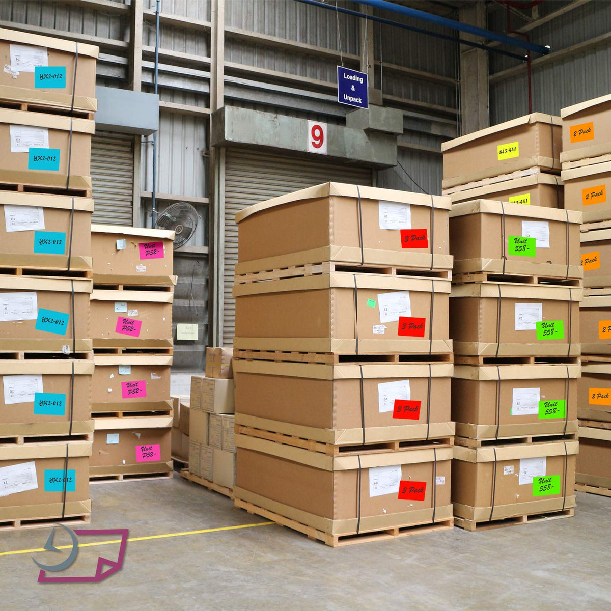 NextDayLabels - 3 X 5 Rectangle Inventory Color Coding Sticker Labels, 500 Per Roll (Fluorescent Yellow)