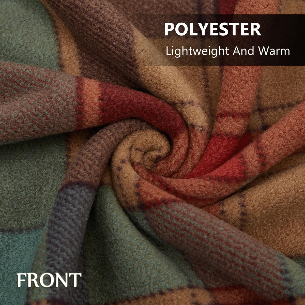forestfish Fleece Wearable Blanket, Plaid Lap Blanket Comfy Poncho Throw with Buttons for Bed Sofa Office