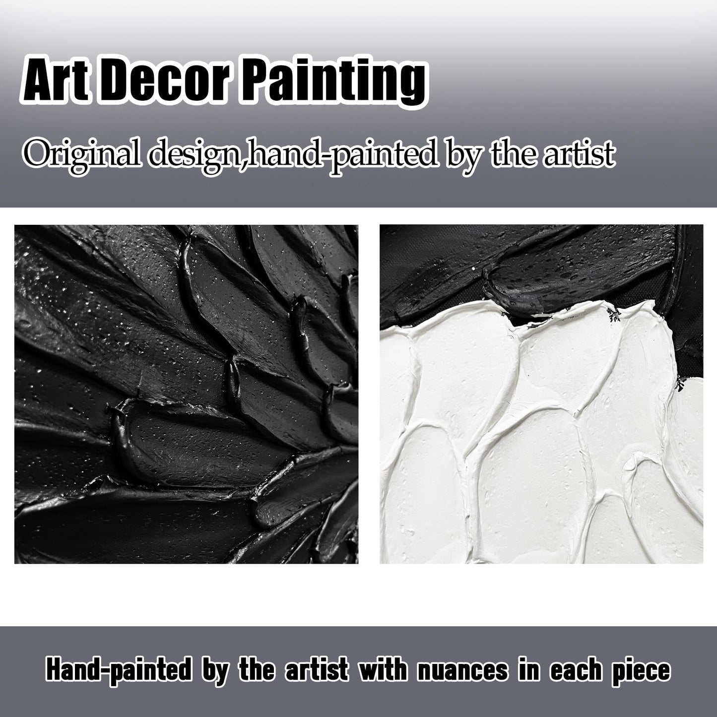 WVMAPTA Minimalism Canvas Wall Art for Dining Room Black and White Artwork for Wall Office Large Abstract Painting Wall Art for Living Room 29 x 58 Inch