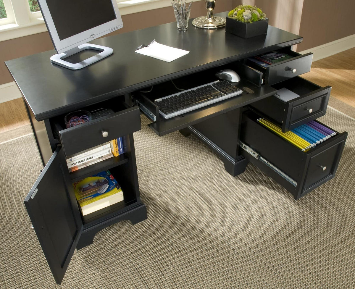 Homestyles Bedford Black Pedestal Desk