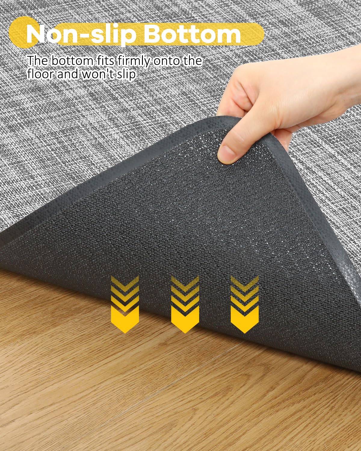 BesWin Office Chair Mat for Hard Floors, 36" x 48" Desk Computer Chair Mat for Wood/Tile Floors, Heavy Duty Non-Slip PVC Hard Floor Protector Mat Desk Rug for Office Home, Grey