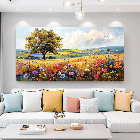 hyidecorart Canvas Wall Art For Living Room Wall Decor For Bedroom Office Decorations Field Pictures Artwork Flower Scenery Watercolour Wall Paintings Aesthetic Room Home Decor Ready to Hang