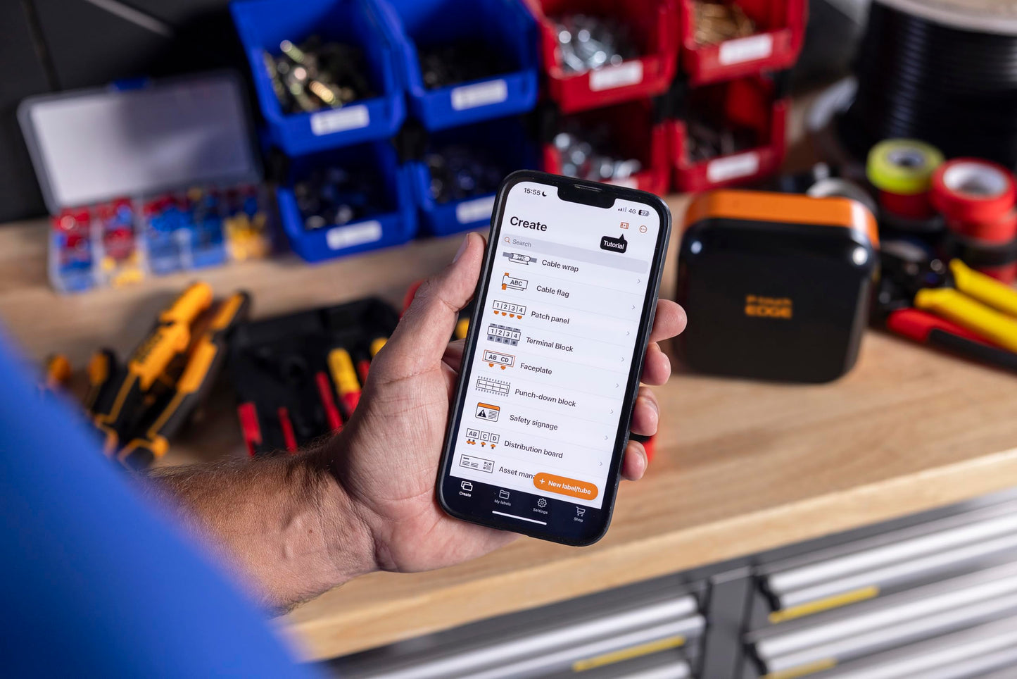 Brother PT-E720BT Portable Industrial Label Printer, Bluetooth®, Pro Label Tool App for Industrial Formats, Optional Hands-Free Accessories, Rechargeable Battery, Up to ~1-Inch Durable Labels