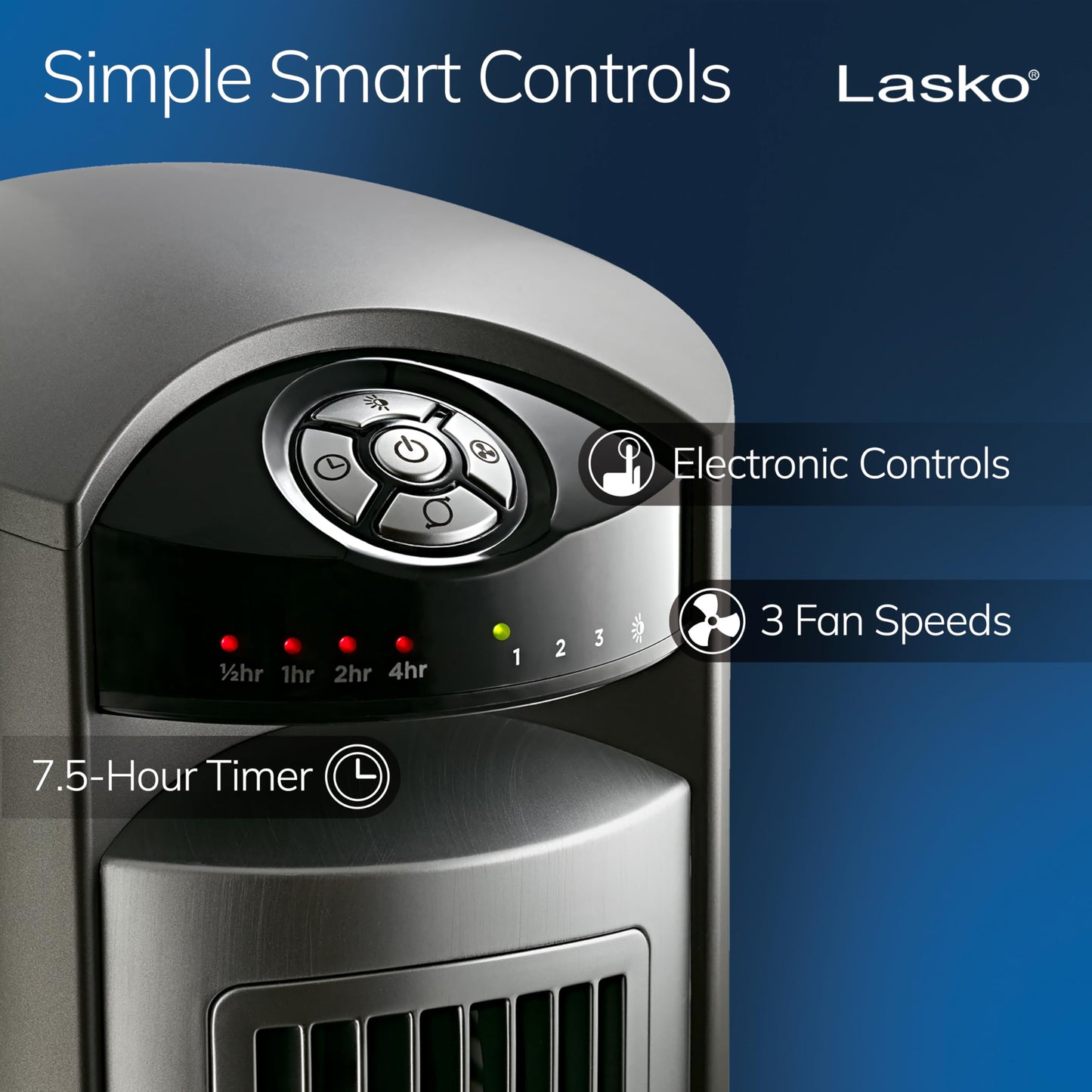 Lasko Oscillating Tower Fan with Remote, Quiet Floor Fans for Bedroom, 42", Silver T42951