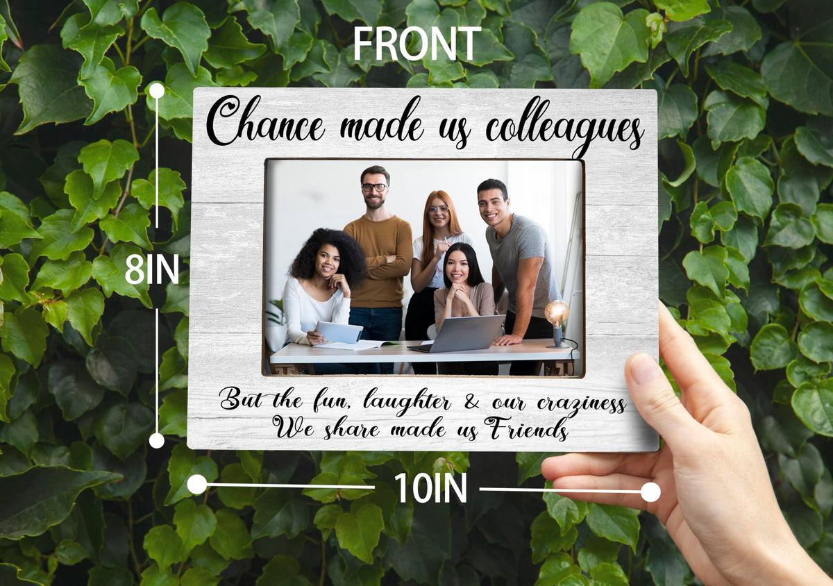 XDFVL Chance Made Us Colleagues Picture Frame, Desk Picture Frames for Office, Picture Frames for Desk at Work, Appreciation Gifts for Coworkers, Employee Appreciation Gifts, Photo Frame 8x10