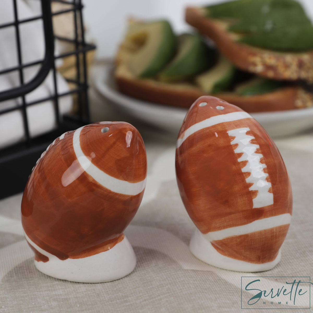 Football Ceramic Salt & Pepper Set