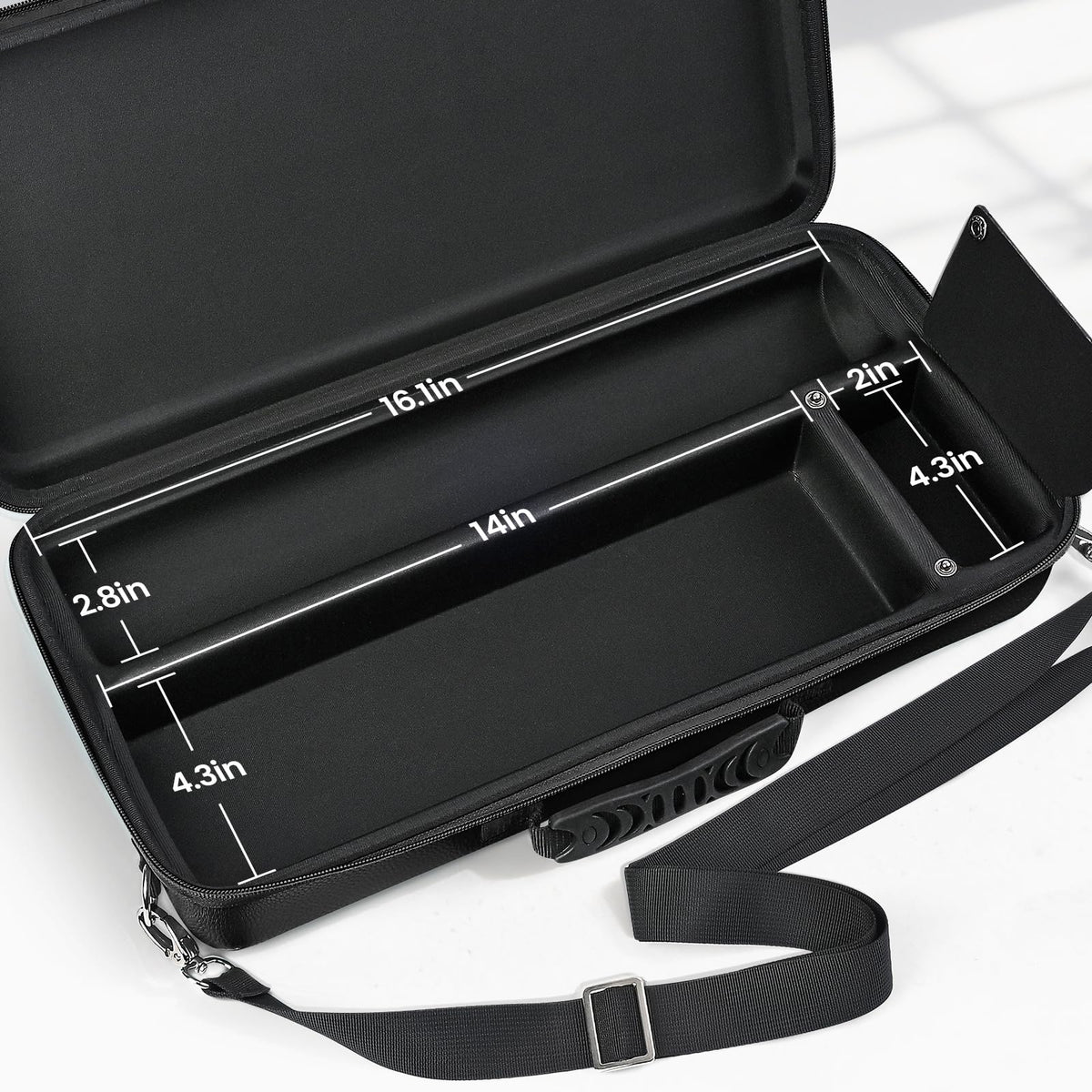 Playmat & Deck Box Carrying Case – For TCG/CCG/MTG Gamemat with 4 Deck Boxes, 3 Compartments for Playmat, Deck Box and Dice, with Adjustable Shoulder Strap, Handle, Fits 14",15”,16" Playmats Black
