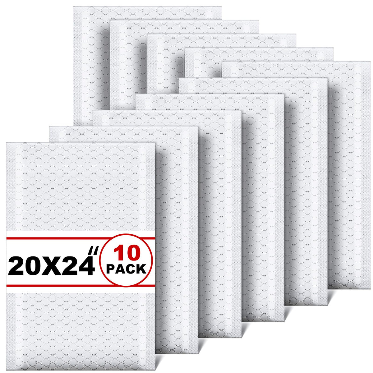Thenshop 10 Pack 20 x 24 Inch Extra Large Bubble Mailers, Poly Padded Envelopes, Waterproof, Tear-resistant, Adhesive Closure Mailing Bags for Shipping, Office, Home, E-commerce, White