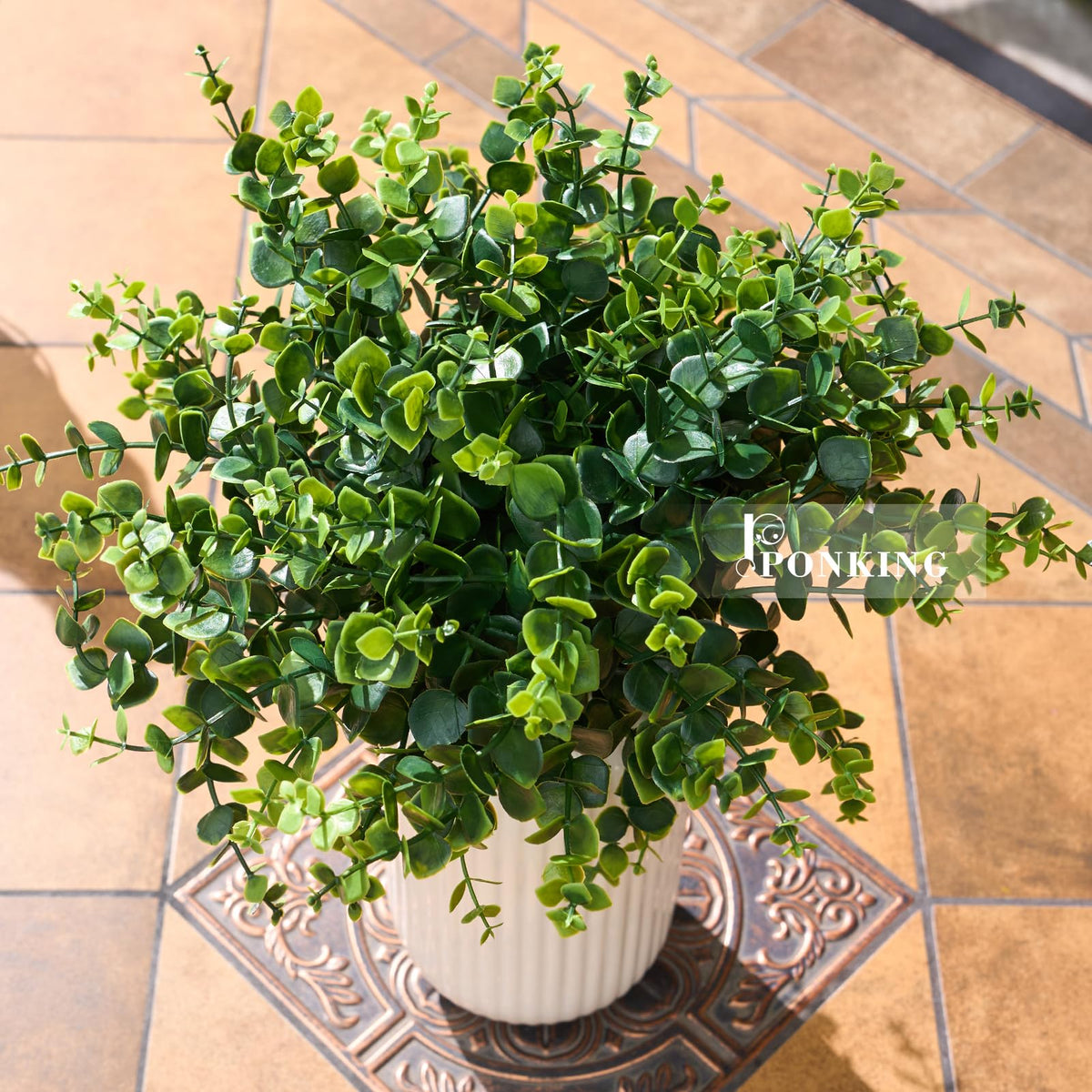 Eucalyptus Stems Artificial Eucalyptus Leaves Branches 12 Bundles Greenery Fake Plants for Home Office Flowers Bouquet Centerpiece Wedding Decoration, Christmas Decor, DIY Gift Box Embellishment
