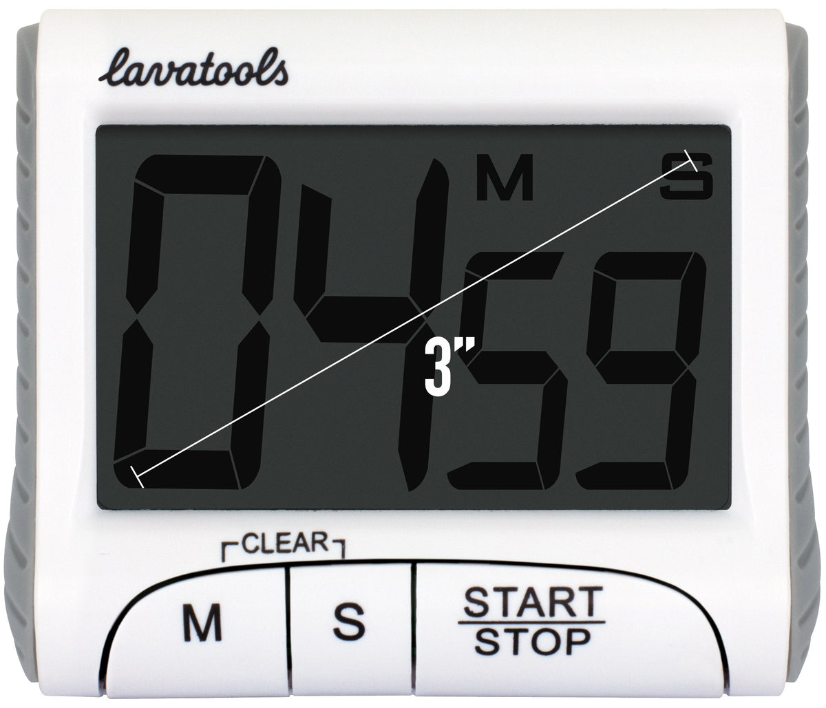 Lavatools KT1 Digital Kitchen Timer & Stopwatch, Large Display, Bold Digits, Simple Operation, Loud Alarm, Magnetic Kickstand for Cooking and Classroom