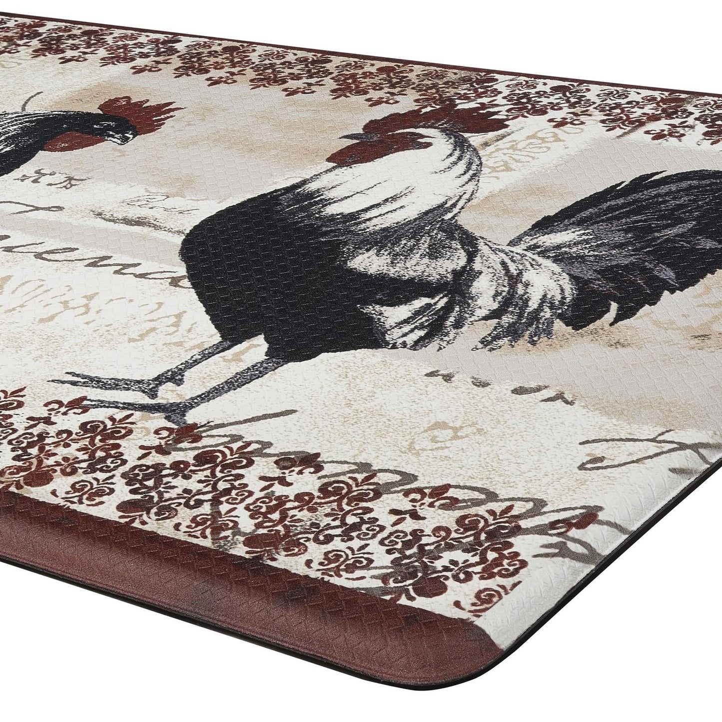 Anti-Fatigue Floor Comfort Mat - 18 x 30 Inch (Rooster) - Waterproof Non-Slip Rug - Easy to Clean Cushioned Mat for Kitchen, Bathroom, Standing Desk & Office - Achim Home Decor