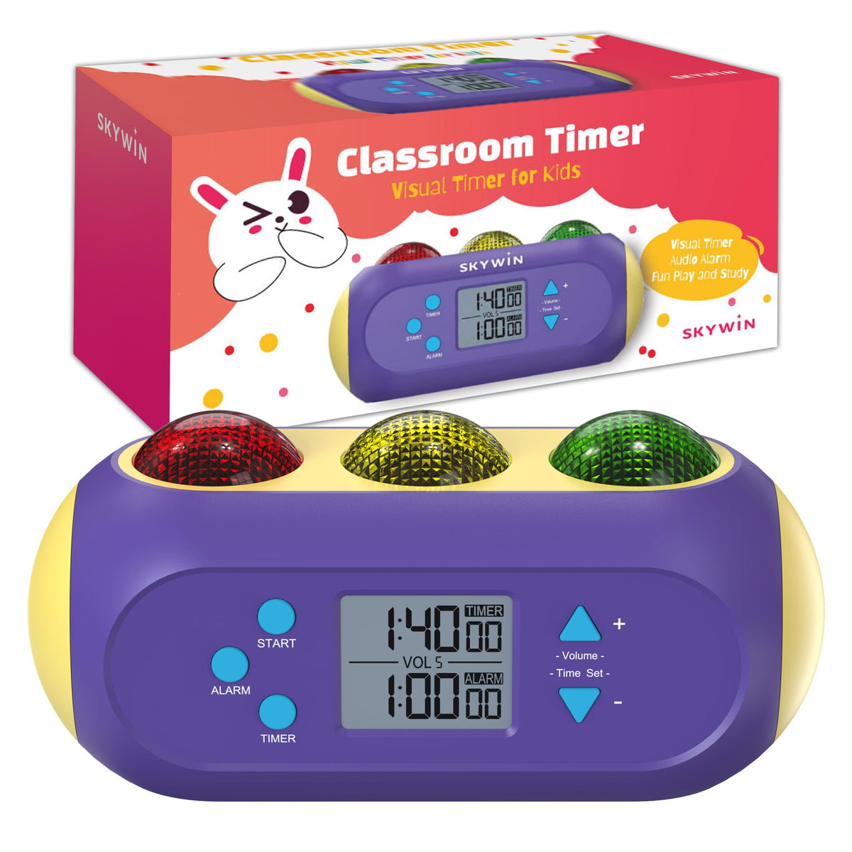 Visual Timer for Kids, Interactive Light and Sound Visual Timer for Classroom with Red, Yellow, and Green Lights, Engaging Timer for Kids, for Teachers, or Holiday Present