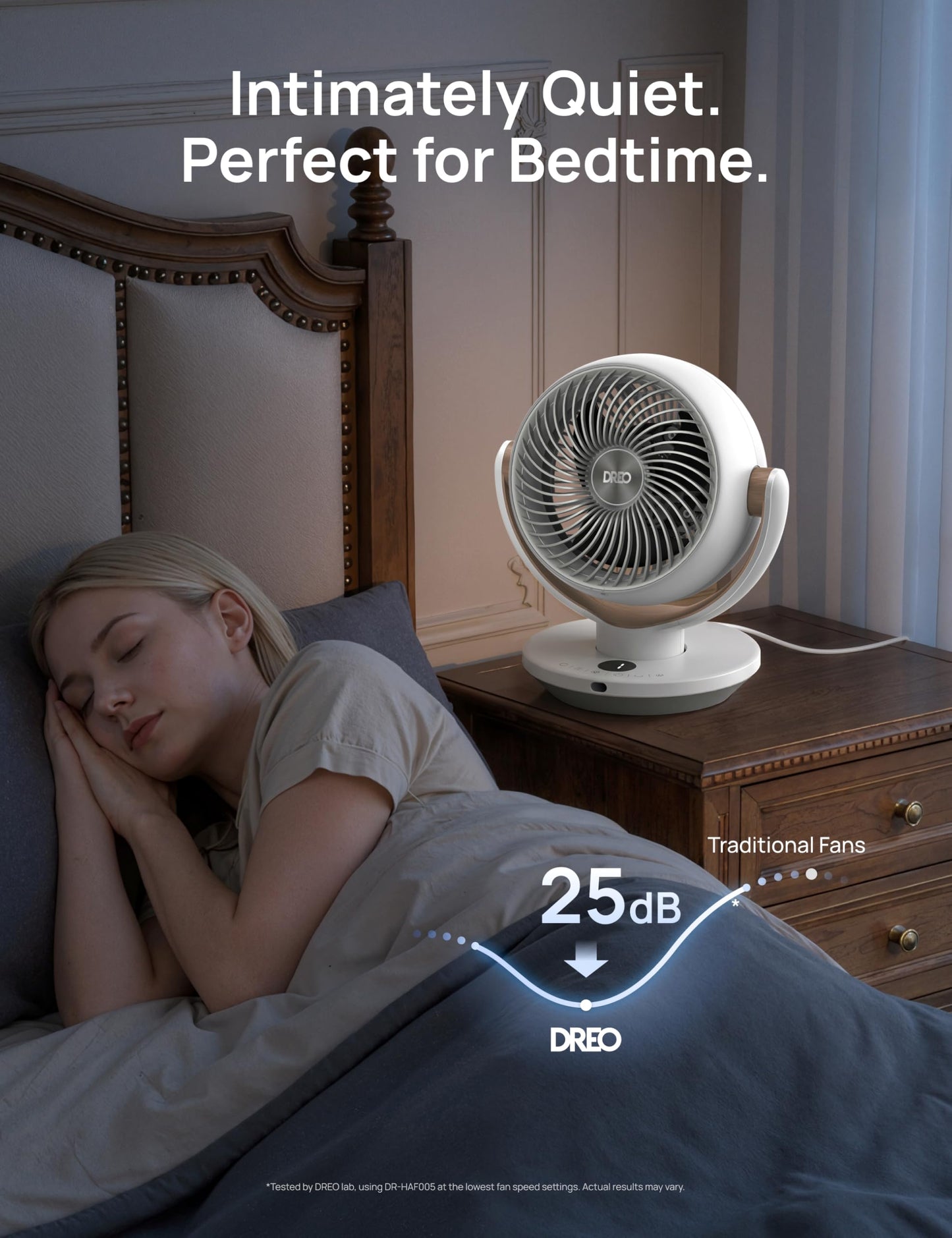 DREO Fan for Bedroom, Desk Air Circulator Fans with Remote, 11 Inch Table Fan for Whole Room, 65ft Powerful Airflow, 120° Vertical Manual and 90° Oscillating, 4 Speeds, 8H Timer, 25dB Quiet, Home