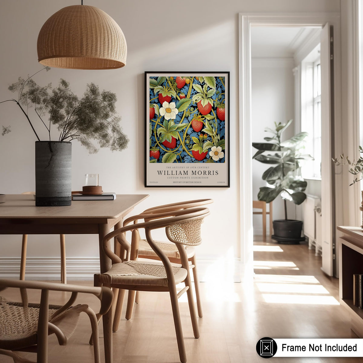 Poster Master Owl Print - William Morris Poster - Flower & Animal Illustration - Botanical Exhibition Wall Design - Floral Bird Artwork - Aesthetic Office or Bedroom Decor - 8x10 UNFRAMED Wall Art