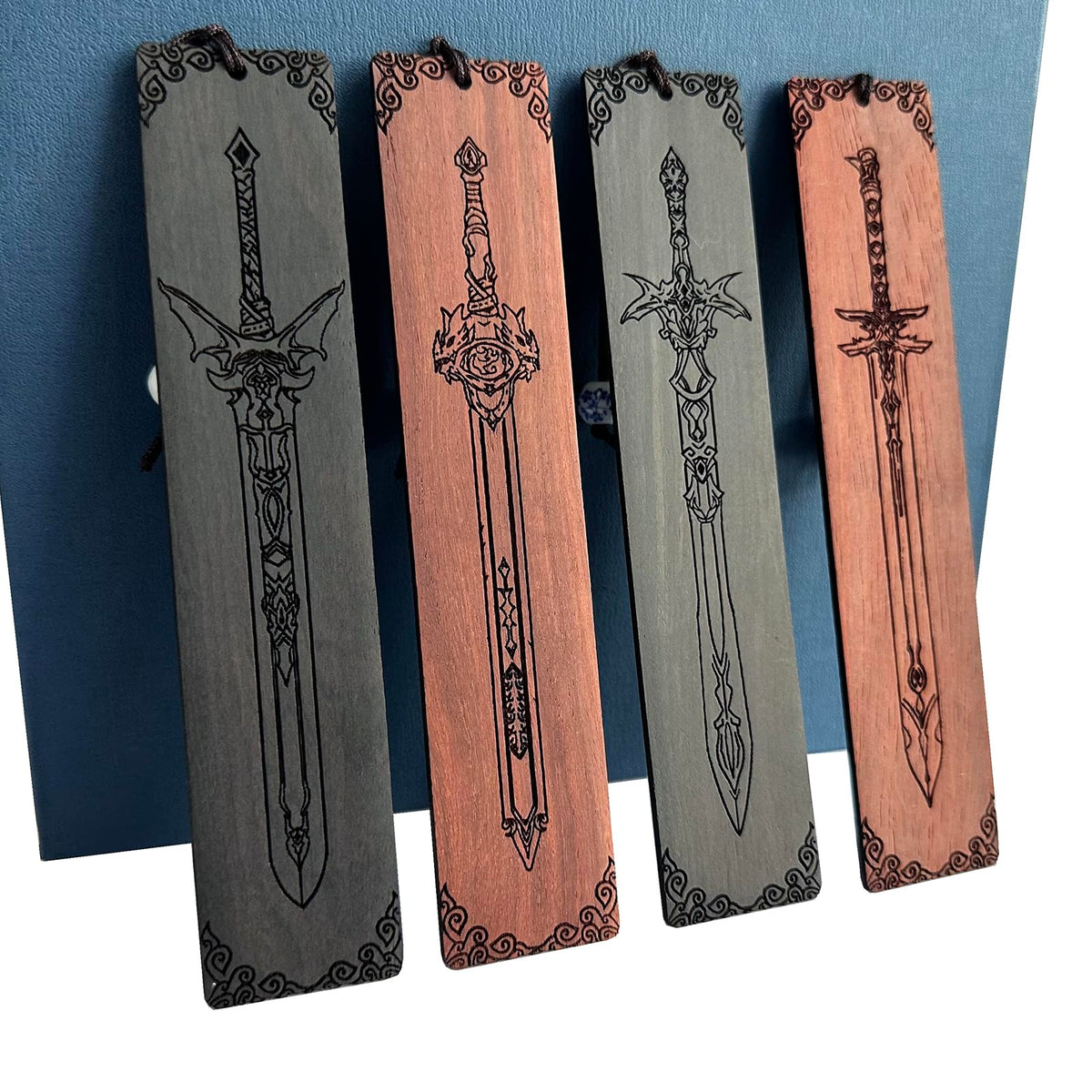 ZQZYMXQ 4Pcs Sword Bookmark, Cool Bookmarks for Men, Gifts for Book Lovers Men (Sword Set)