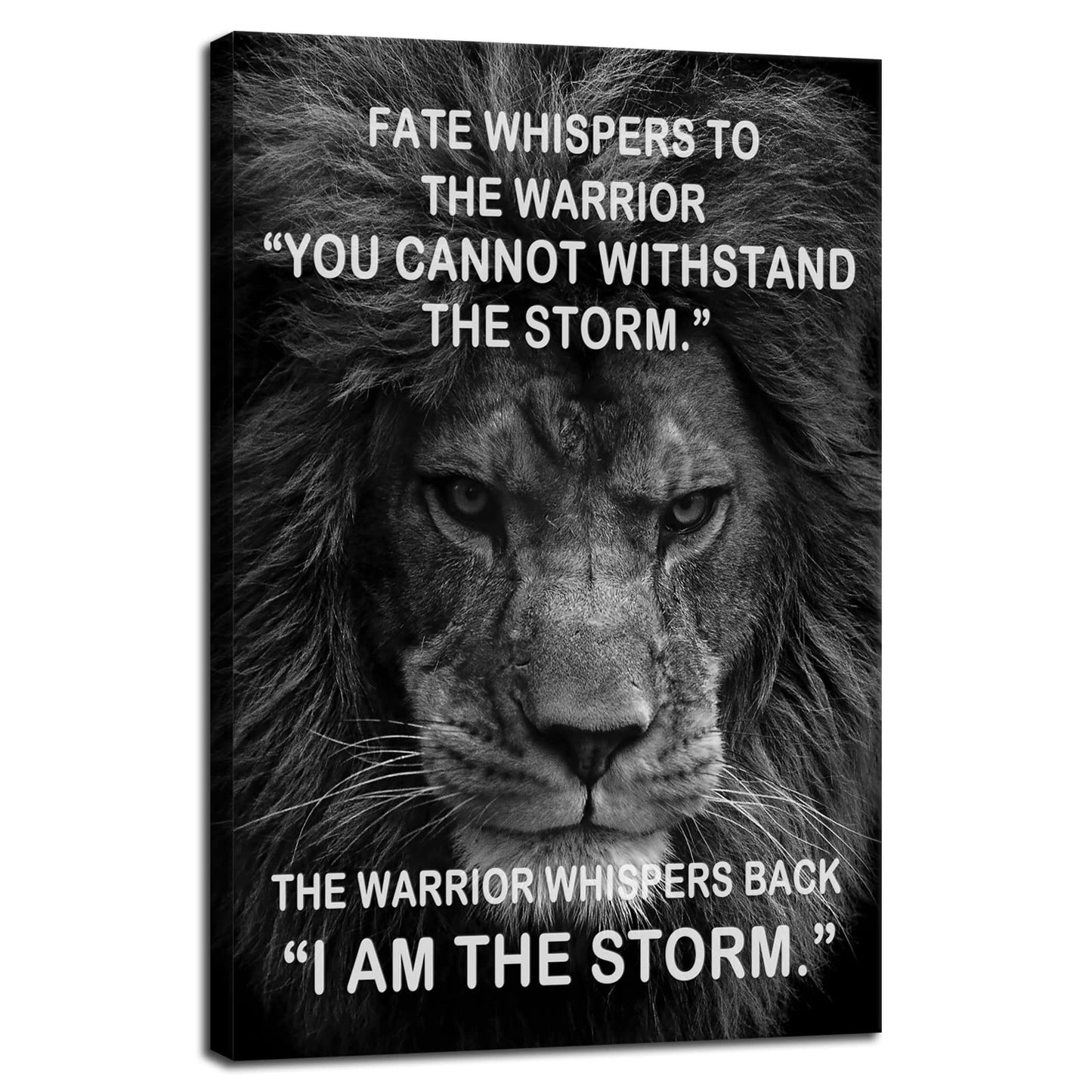 Motivational Canvas Wall Art Inspirational Entrepreneur Positive Quotes Office Lion Poster Success Canvas Picture Print Artwork Home Living Room Office Gym Wall Decor Ready to Hang[24''W x 36''H]