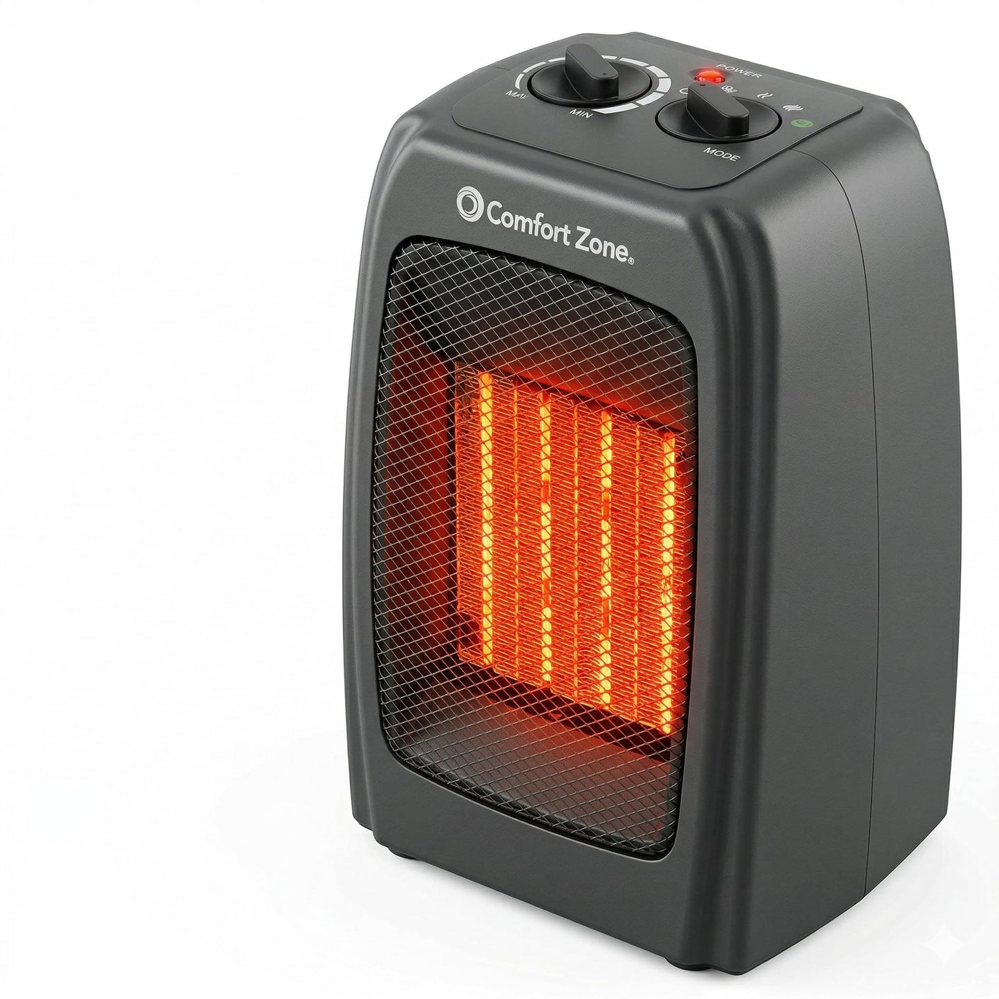 Comfort Zone CZ442E Personal Energy Save Ceramic Heater - 1500W Portable with Adjustable Thermostat, Tip-Over Switch & Overheat Protection, Black