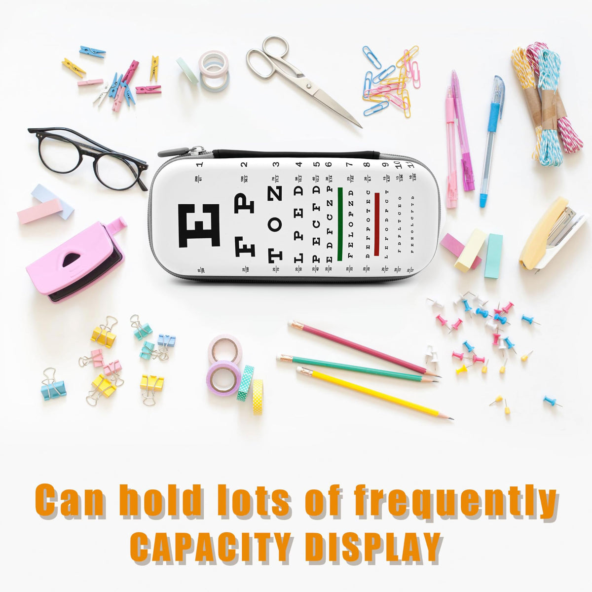 WtallasiSei Eye Pencil Case Zip Pencil Box Multi Pouch Holder Desk Organizer For Boys Girls School Office