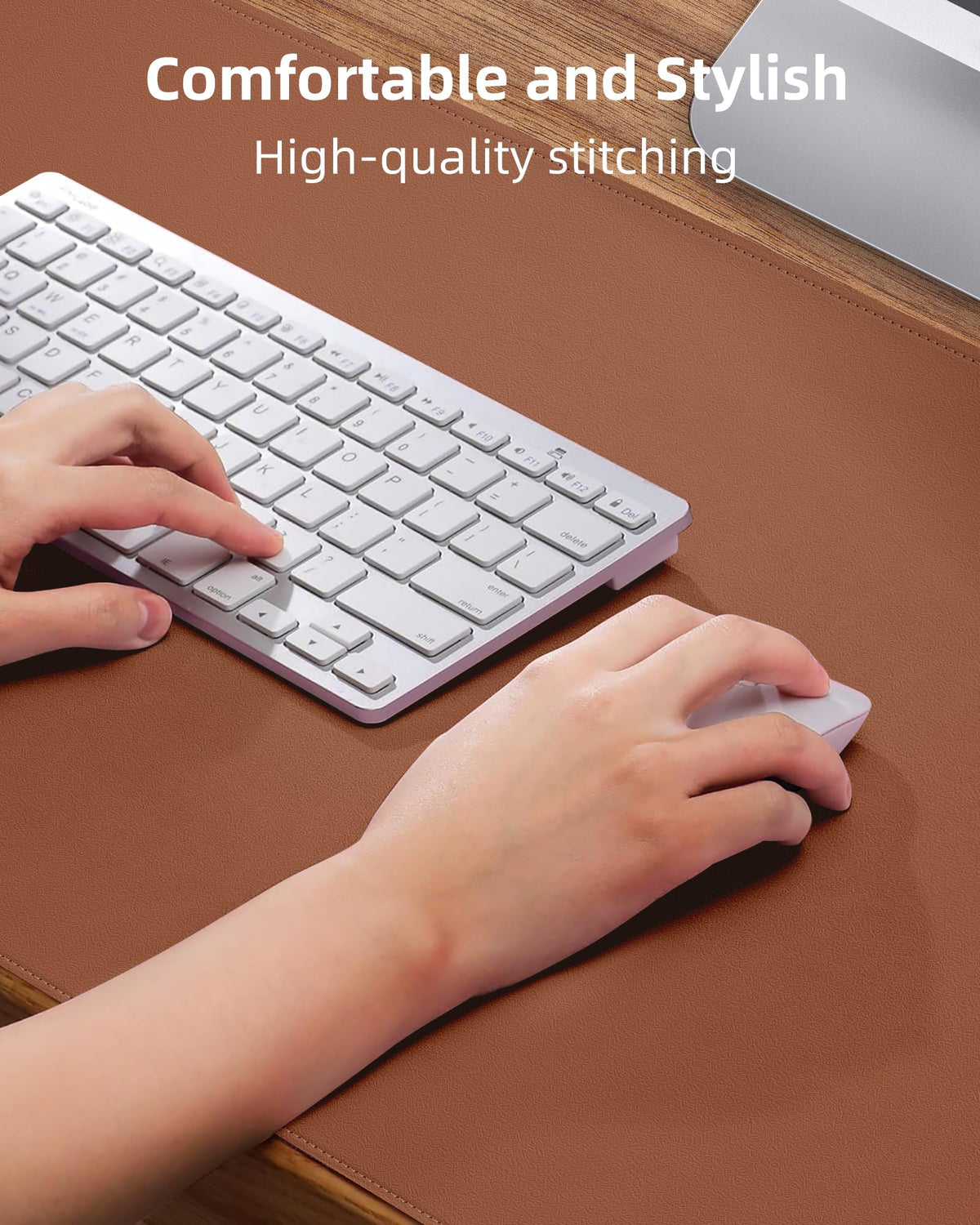 Large Desk Mat55 x24 - Premium Non-Slip Desk Pad, Waterproof and Scratch-Resistant Office Desk Protector, Large Desk pad Workspace Mat for Home and Office(Brown)