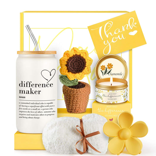 Geelfland Thank You Gifts for Women, Teacher Appreciation Gifts, Thank You Gift Baskets for Women Friends Teachers Coworkers Boss Nurse Mom Employees with Thank You Cards