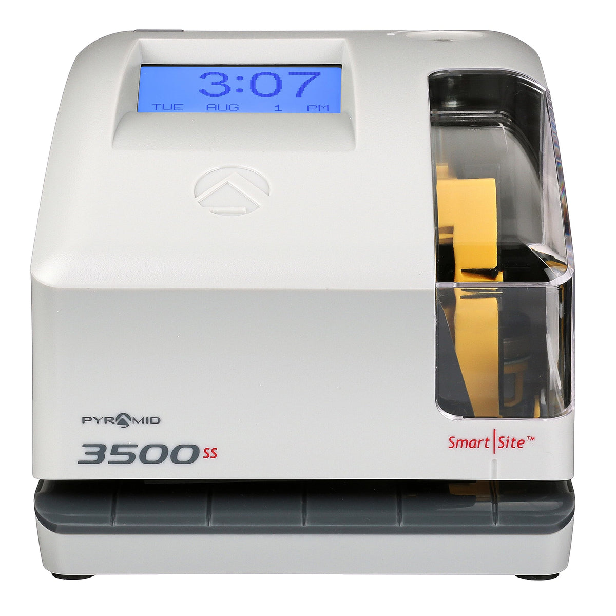 Pyramid Time Systems 3500ss Employment Time Clock & Document Stamp, Unlimited Employees, 5-1/2"H x 6-1/2"W x 6-1/2"D, Gr