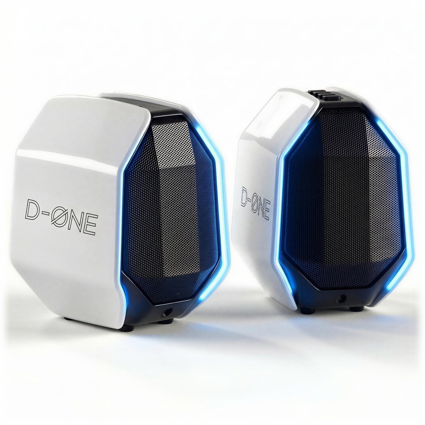 IBALL·BOX Computer Speakers for Desktop PC, Gaming PC Speakers for Desktop – USB-C, Bluetooth 5.3, 3.5mm AUX, AC Powered External Audio with Rich Stereo bass, Laptop/Mac, RGB Lights, White, 30W