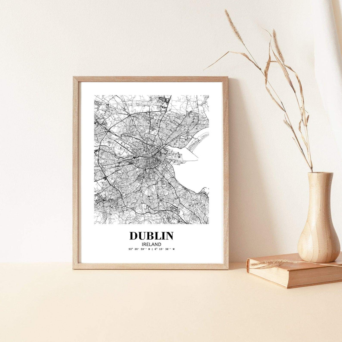 Eleville 8X10 Unframed Dublin Ireland City View Abstract Road Modern Map Art Print Poster Wall Office Home Decor Minimalist Line Art Hometown Housewarming wgn312