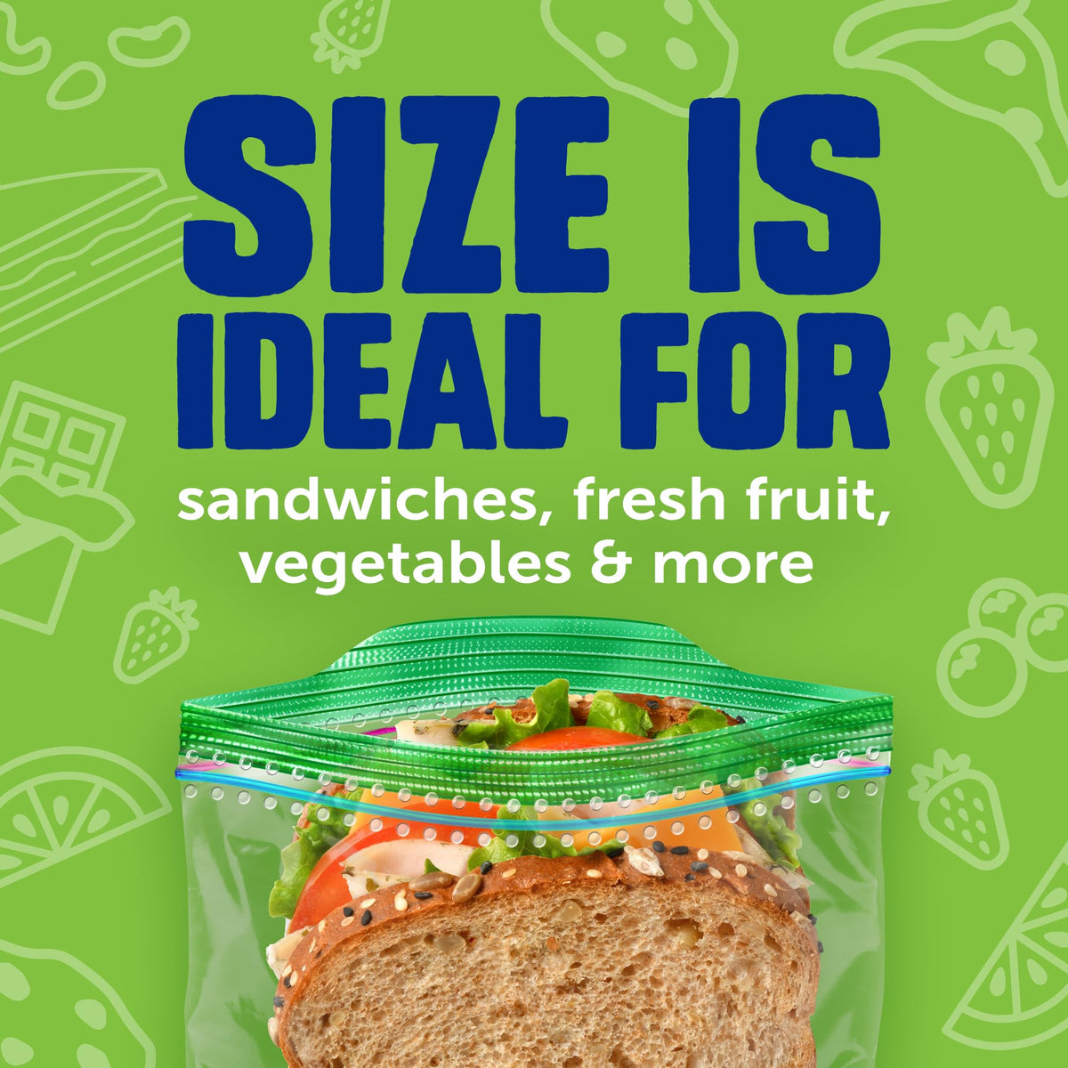 Ziploc 175 Count Sandwich and Snack Bags with EasyGuide Texture, Plastic Storage Bags with Grip 'n Seal Technology