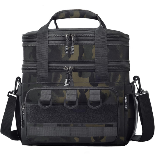 JOINGO Tactical Lunch Box for Men Women-Insulated Leakproof Lunch Bag with Adjustable Shoulder Strap, Durable Expandable Cooler Bag for Work Office Travel Camping Hiking, Large Meal Pail Adults(Camo)
