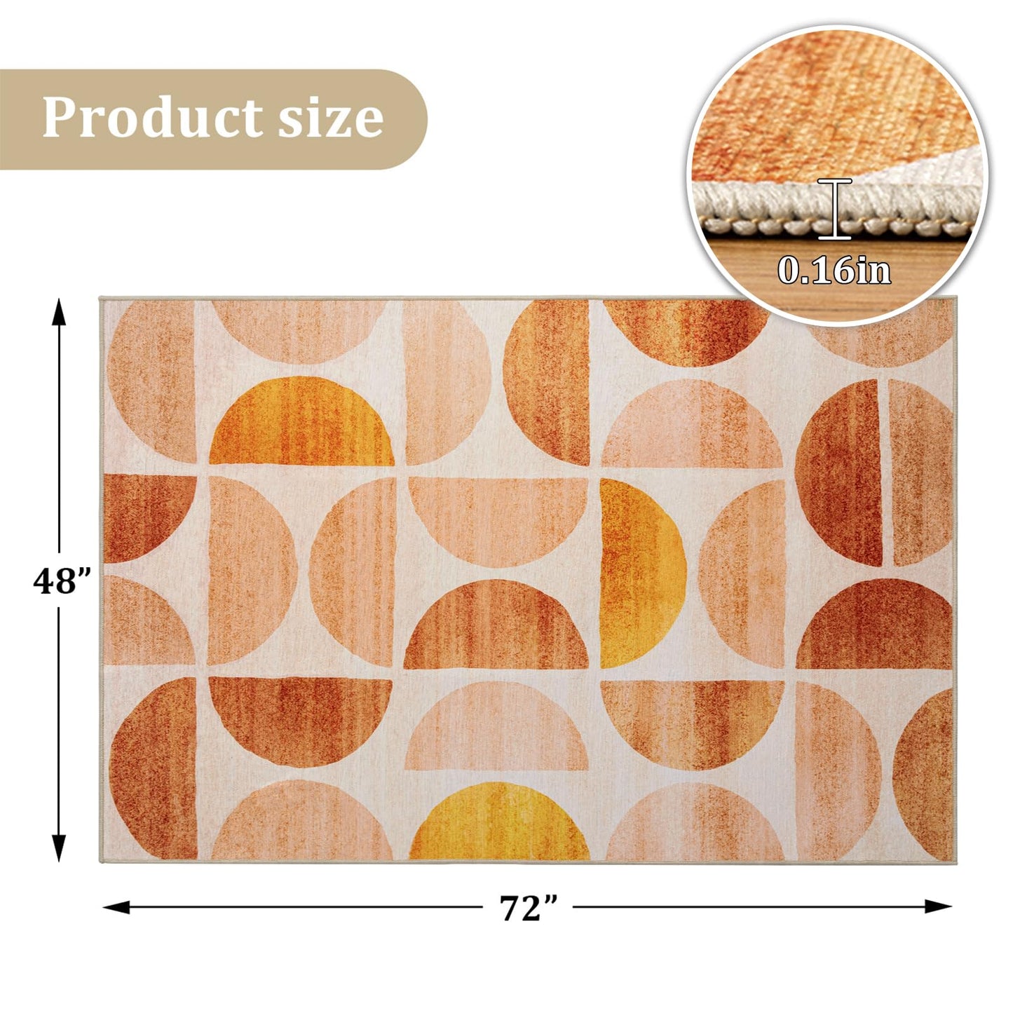 Office Chair Mat for Hardwood Floor, 72"x48" Easy Glide Computer Desk Mat Protector for Rolling Chair Under Desk Rug Nonslip Backing, Machine Wash, (Modern)