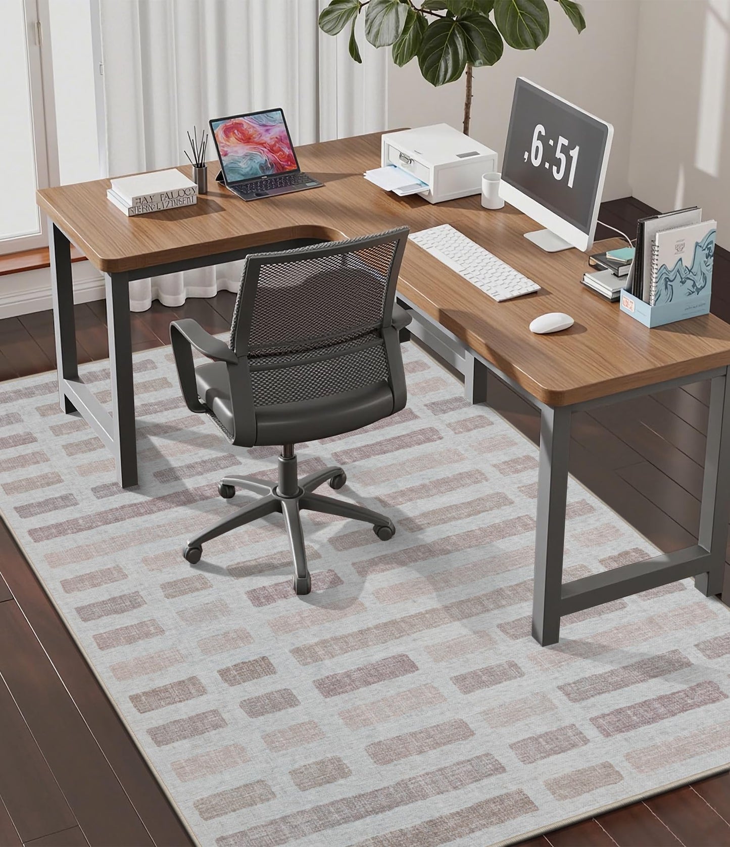 chakme Office Chair Mat for Hardwood Floor, 60"x45" Easy Glide Computer Desk Mat Protector for Rolling Chair Under Desk Rug Nonslip Backing, Machine Wash, (Plaid)