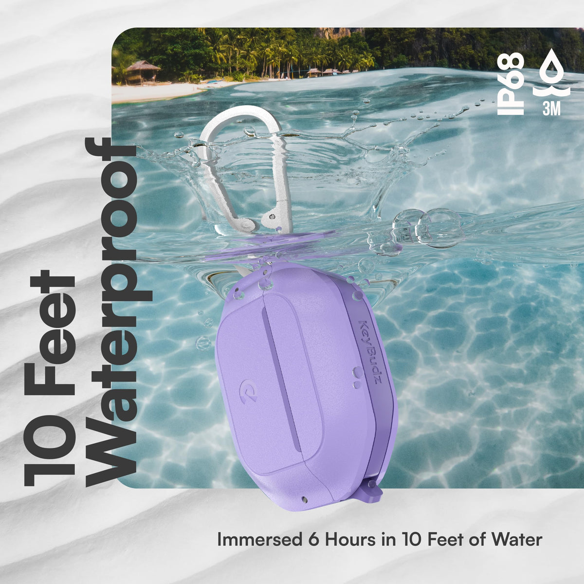 Keybudz for Waterproof AirPods 4 Case with Lock - IP68 Waterproof and Dust Proof, Shockproof Protector, Heavy Duty Rugged Protection, Drop Proof Hard Cover for AirPods 4th Gen (Wild Lavender)