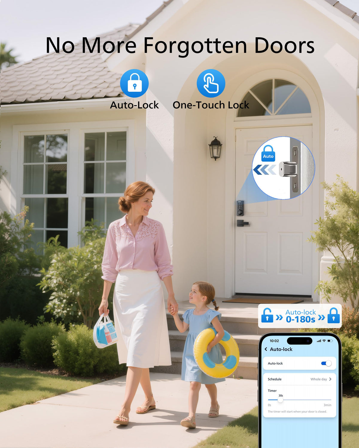 Philips WiFi Keypad Door Lock with Handle, Built-in WiFi, APP Remote Control, Voice & Fingerprint Unlock, Smart Locks for Front Door with Auto Lock, Digital Front Door Lock Set, Keyless Entry Deadbolt