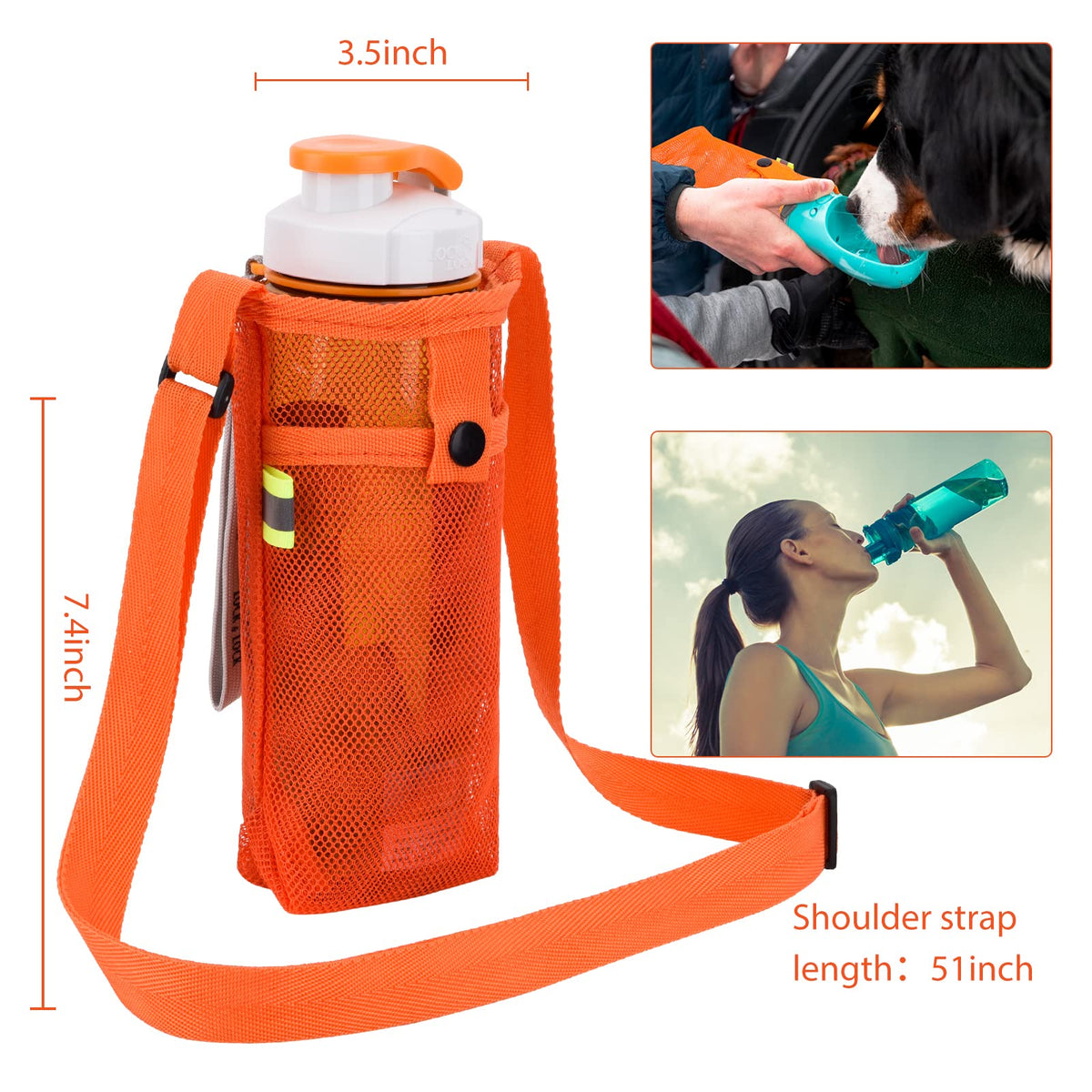Tainehs Adjustable Shoulder Strap Beach Bottle Carrier for Sports, Gym, Hiking, Camping, Walking, Travel Essentials