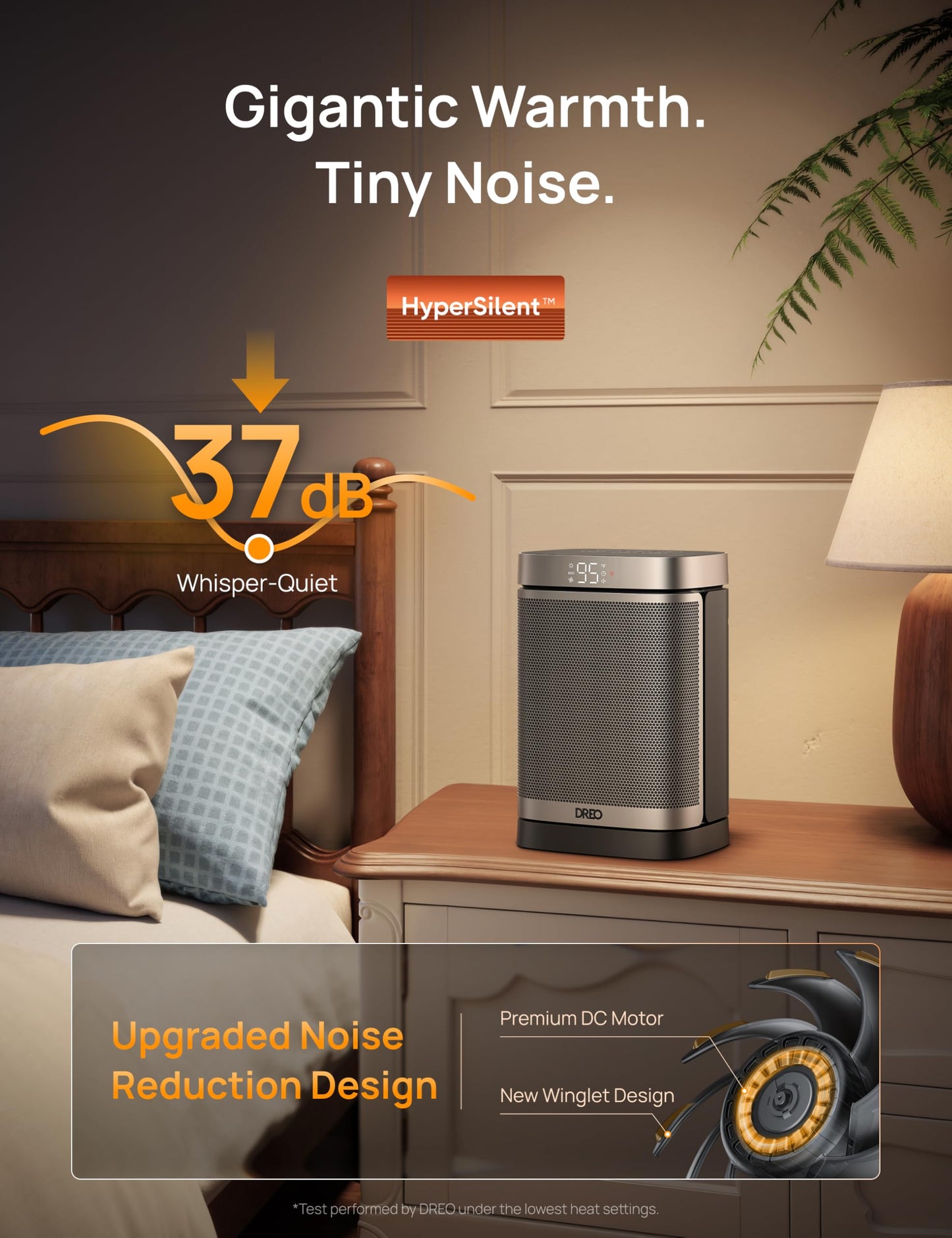 DREO Space Heater, 1500W Portable Electric Heaters for Indoor Use, PTC Ceramic Heater for Office with Remote, Thermostat, 70°Oscillation, 12H Timer, 5 Modes, Safe Quiet Room Heater for Bedroom