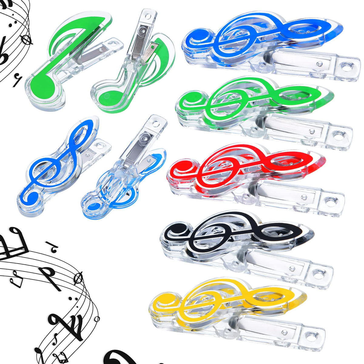 Gersoniel 40 Pack Teacher Gifts Music Note Paper Clip Treble Clef Paper Clips Valentine Funny Music Teacher Gifts Plastic Book Page Sheet Holder for Desk Bookmark Office School Stationery Accessories