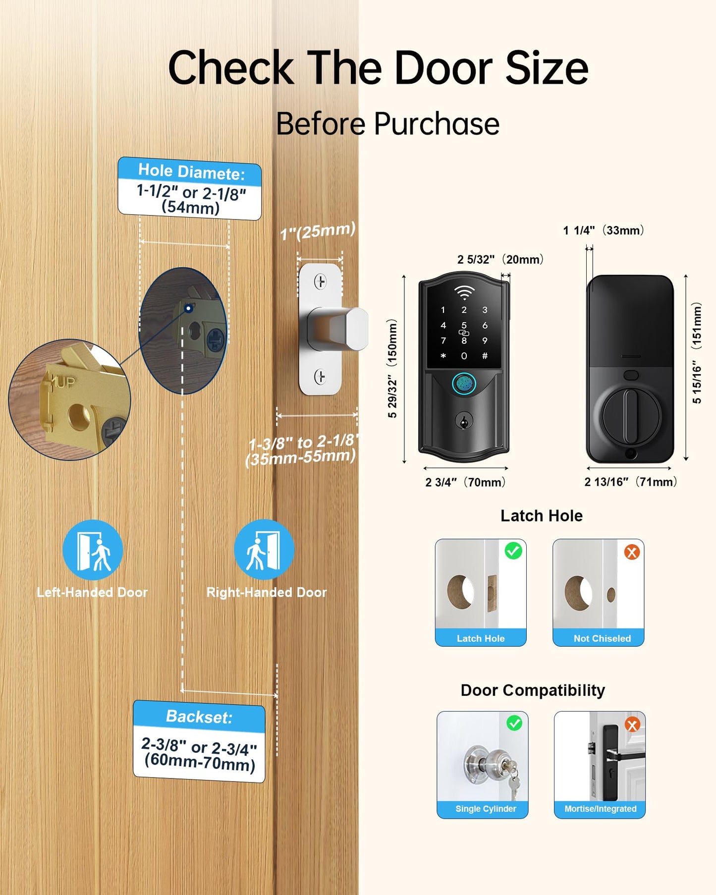 WiFi Smart Lock for Front Door – Firstriver Keyless Entry Electronic Deadbolt with Biometric Fingerprint & Digital Keypad Built-in Wi-Fi App Control Auto Lock Compatible with Alexa & Google Assistant