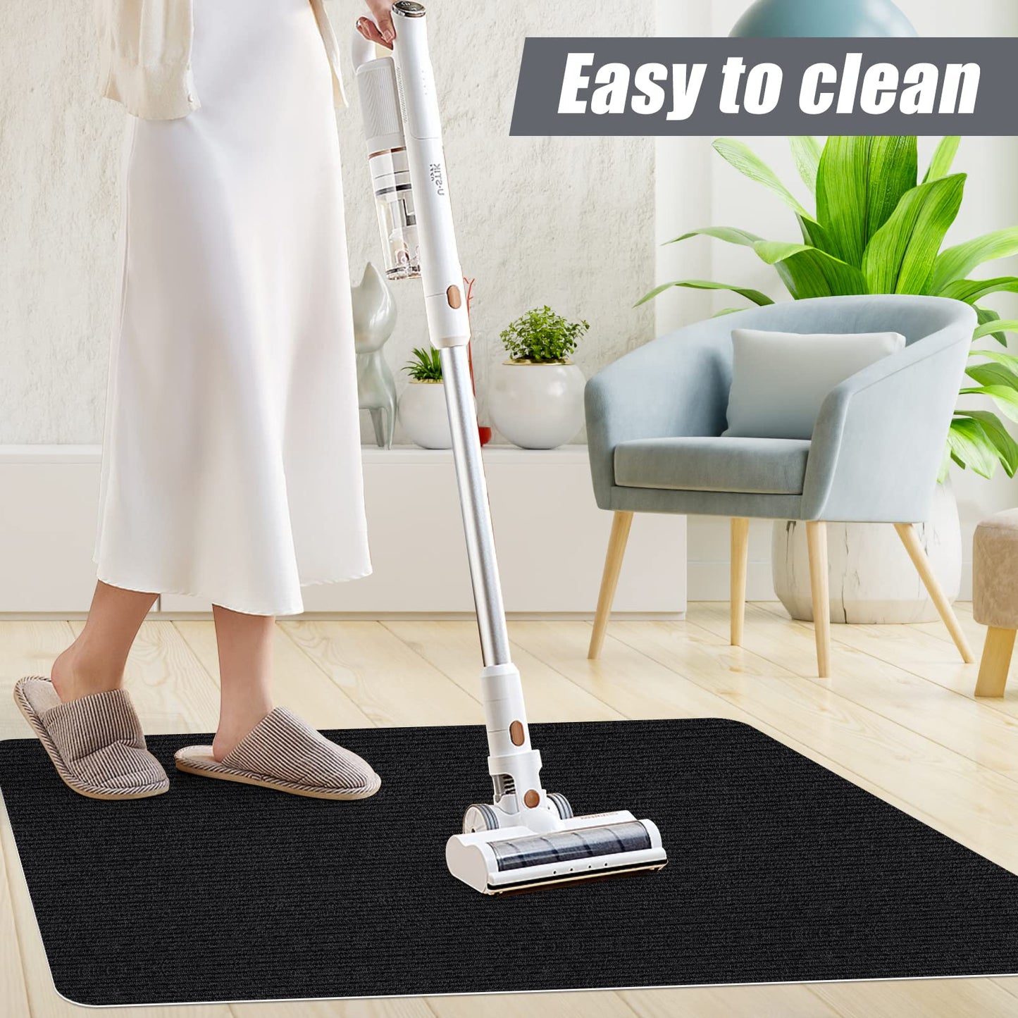 Sycoodeal Office Chair Mat for Hardwood Floor,Office Computer Gaming Chair Mat for Tile Floor,Large Floor Protector Rug,Anti-Slip,Easy to Clean,Carbon-Black (48"x60")