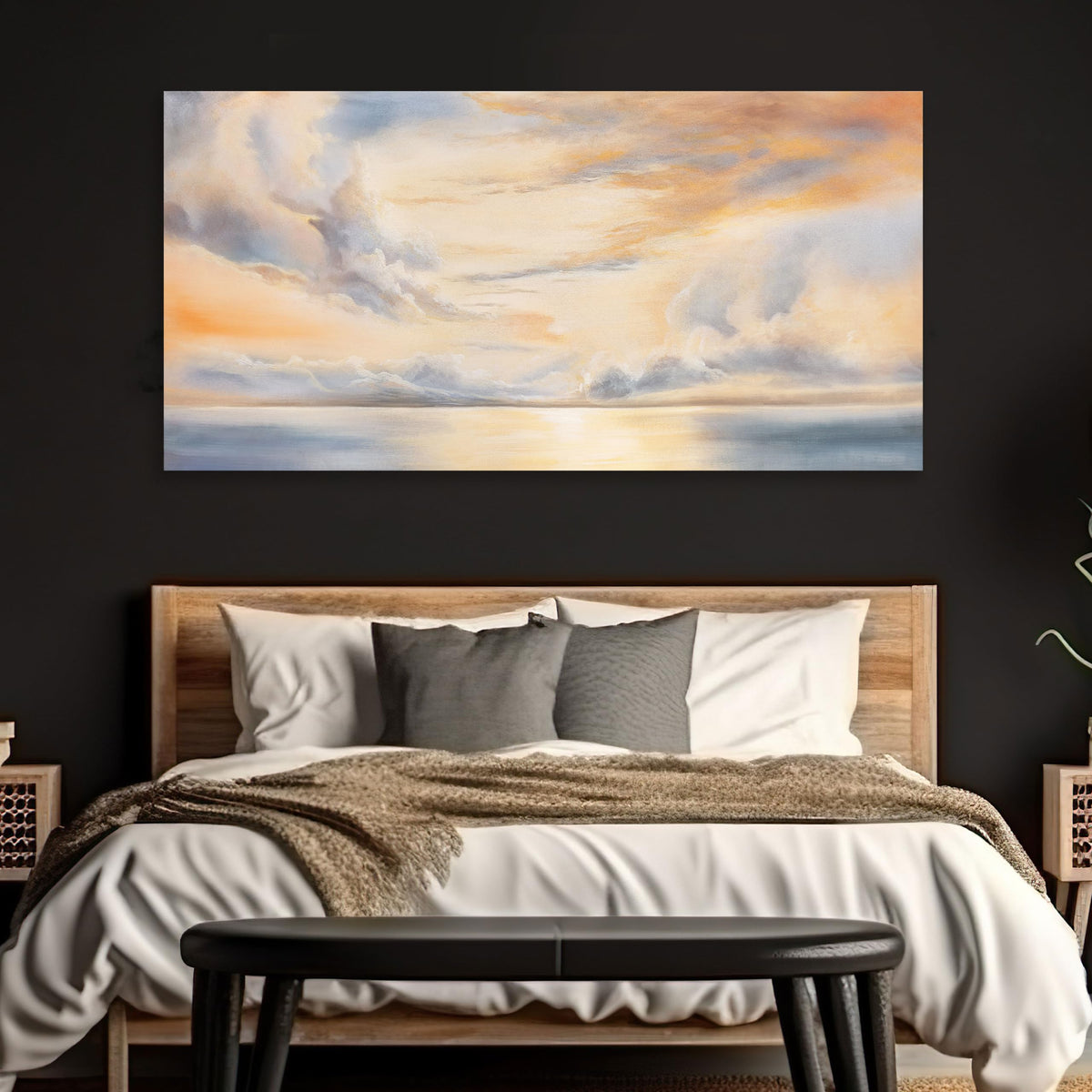 Glvzygy Abstract Wall Art Nature Scenery Wall Decor Sky Clouds Sunset Prints Canvas Painting Wall Decor Artwork for Home Room Bathroom Living and Office Home Decor Wall 40"x20"
