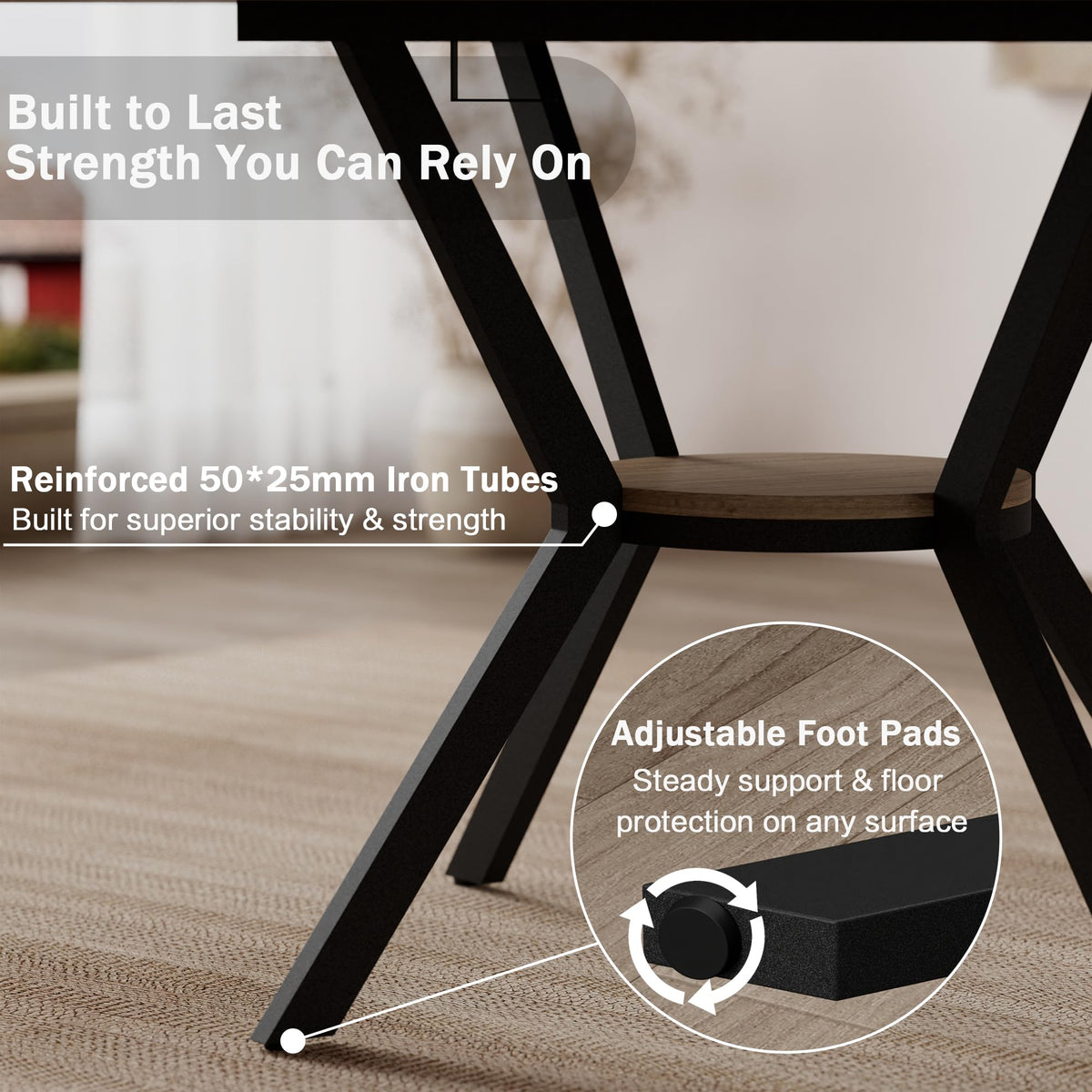 42"-58" Extendable Round Dining Table with Built-in Flip Leaf, Modern Oval Kitchen Table for 4-6, Space-Saving Small Room Furniture with Storage Shelf and X-Shaped Metal Base