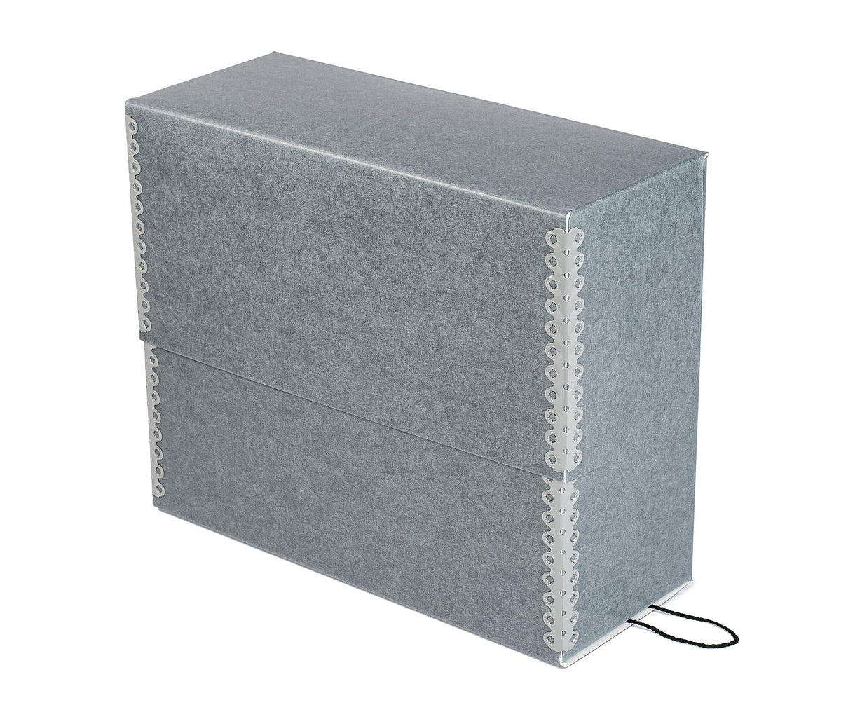 Lineco, Archival Document Storage Box with 12 Letter Sized File Folders, Acid-Free Organizer for Prints, Photos, Papers 12.5" x 10.5" x 5" Wide, Gray